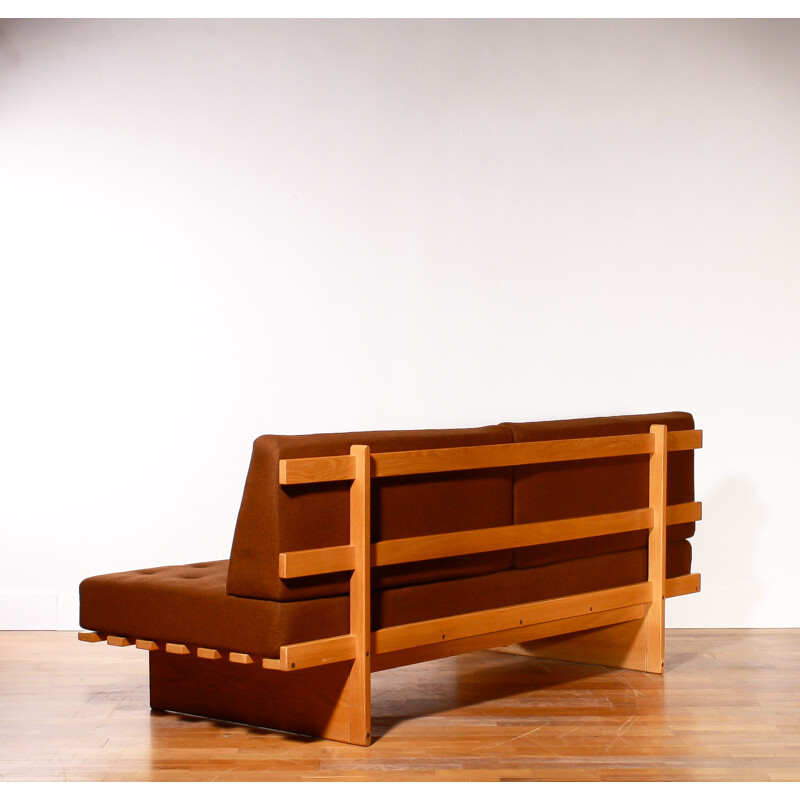 Daybed sofa in oak and wool by Bra BOHAG - 1960s