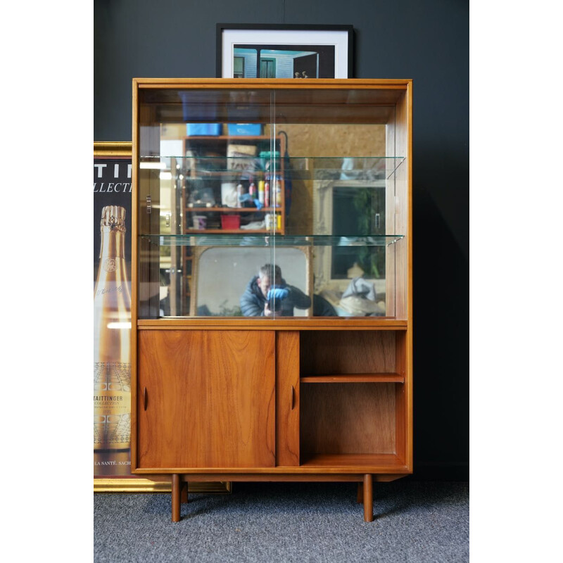 Mid century teak display cabinet