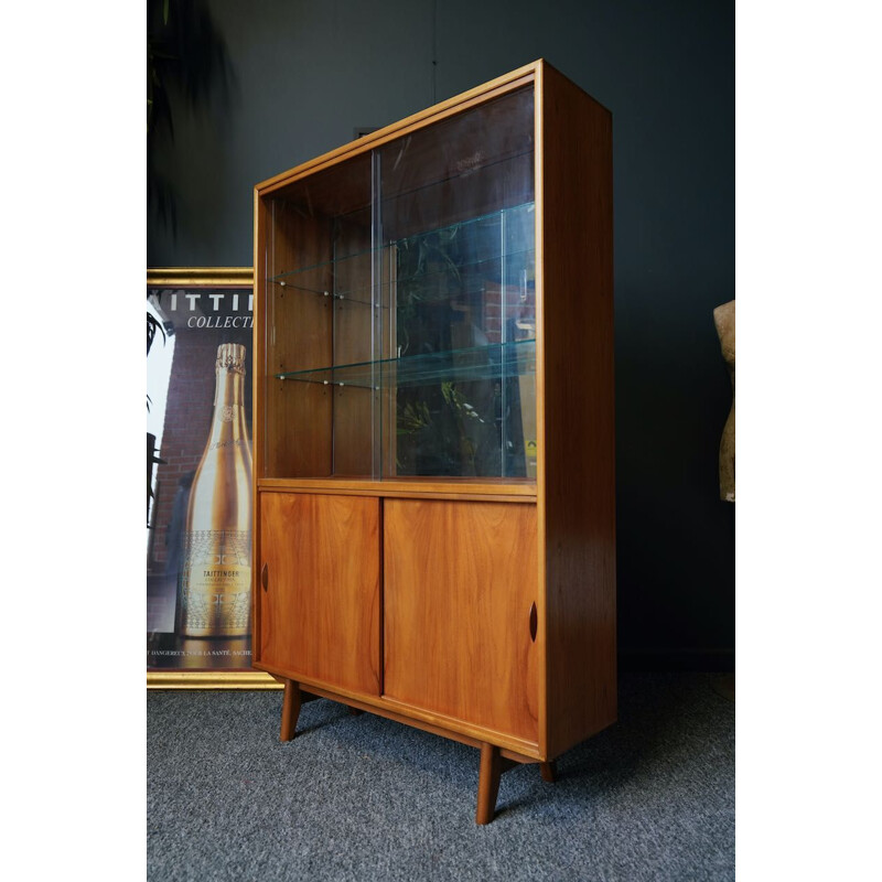 Mid century teak display cabinet