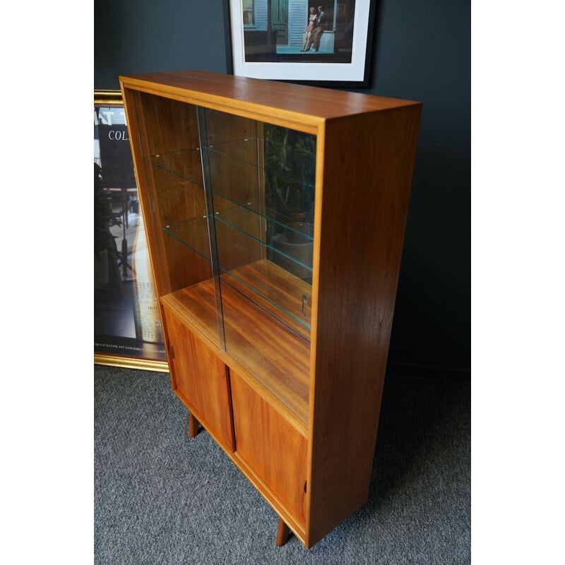 Mid century teak display cabinet