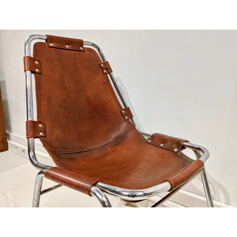 Set of 6 vintage cowhide chairs by Charlotte Perriand for Les Arcs