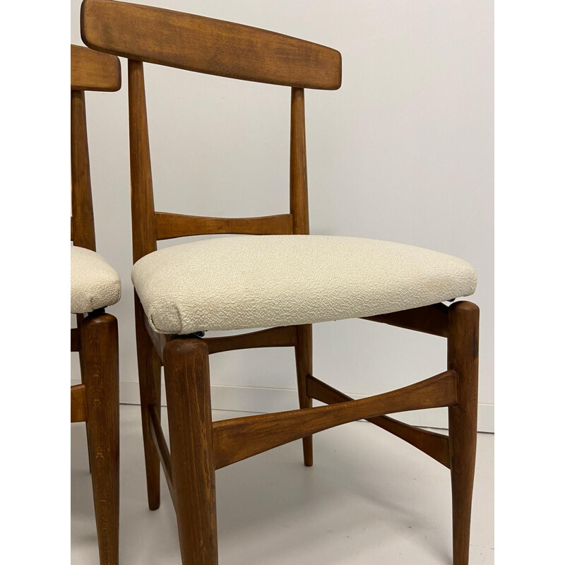 Par de cadeiras de carvalho vintage, camurça 1950
