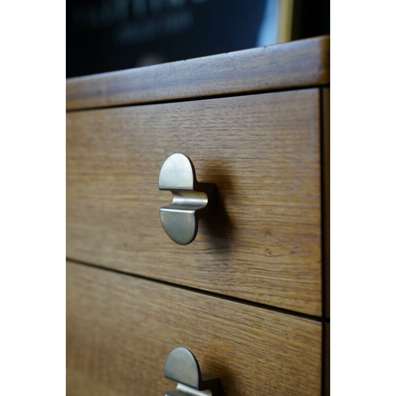 Mid century teak chest of five drawers