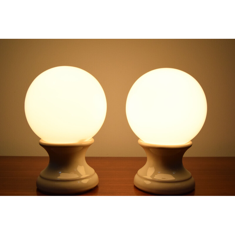 Pair of mid-century table lamps, Czechoslovakia 1960s