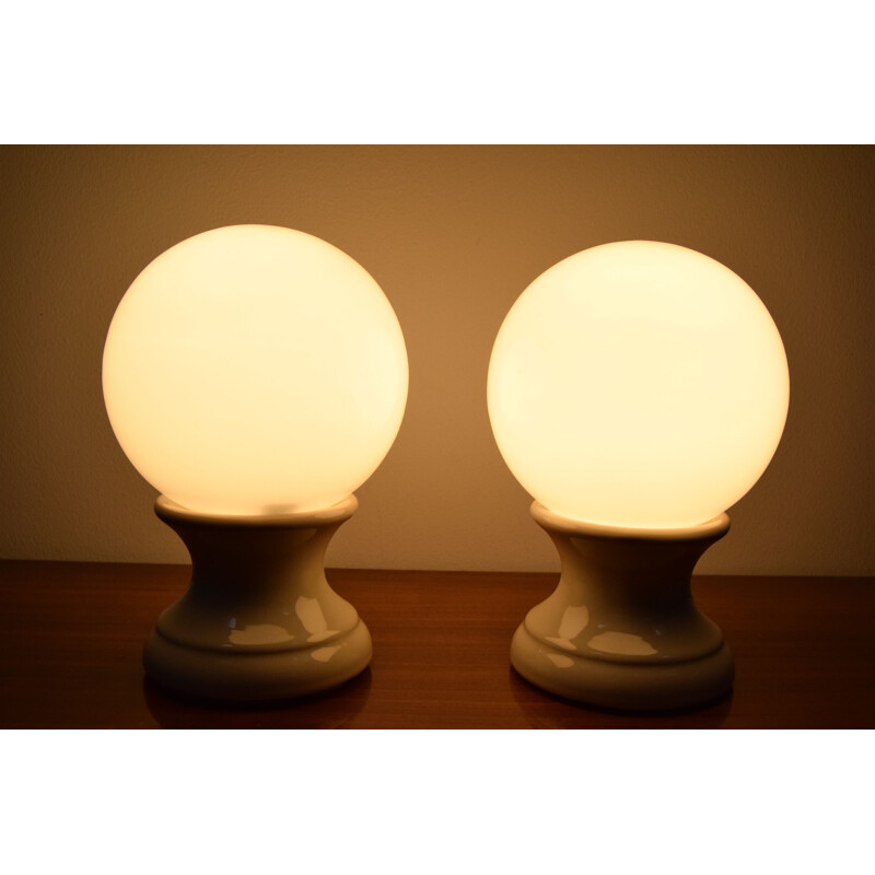 Pair of mid-century table lamps, Czechoslovakia 1960s