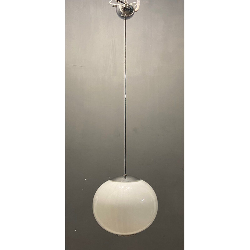 Pair of mid-century Italian Murano glass pendant lamps by Paolo Venini