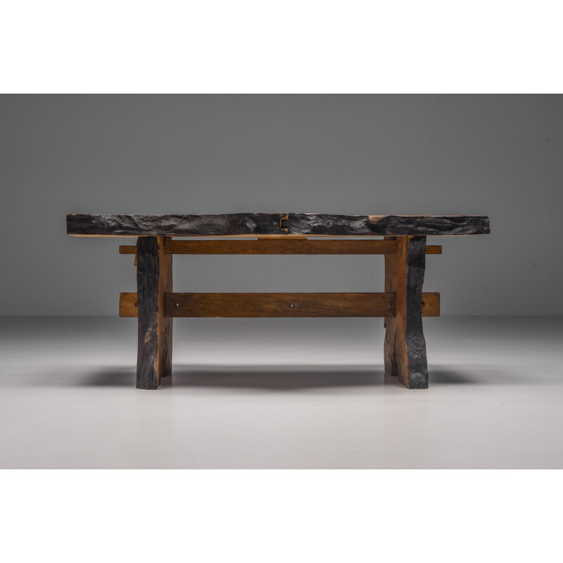 Table vintage en bois d'orme, 1960