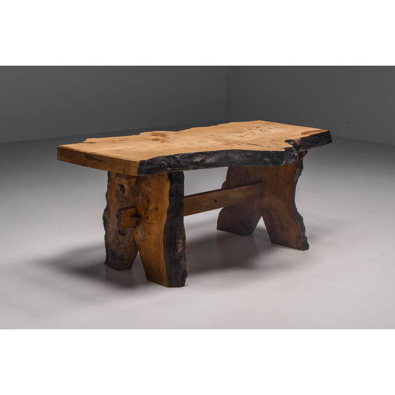 Table vintage en bois d'orme, 1960