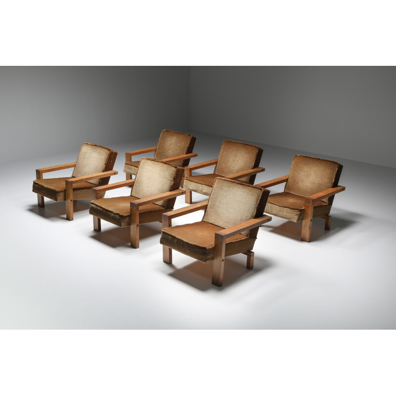 Set of 8 vintage armchairs by Wim Den Boon, Netherlands 1960s