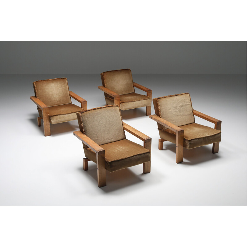 Set of 8 vintage armchairs by Wim Den Boon, Netherlands 1960s