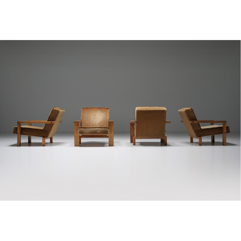 Set of 8 vintage armchairs by Wim Den Boon, Netherlands 1960s
