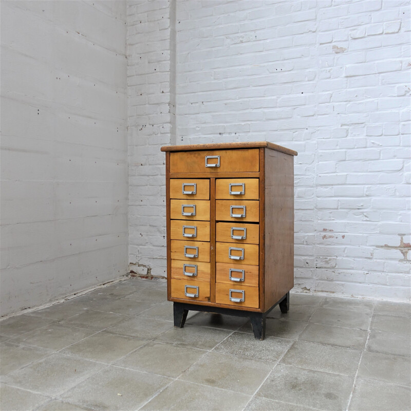 Vintage wooden labo chest of drawers