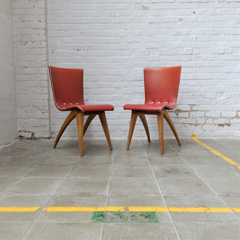 Set of 4 vintage chairs by Van Os for Culemberg, Netherlands 1950s