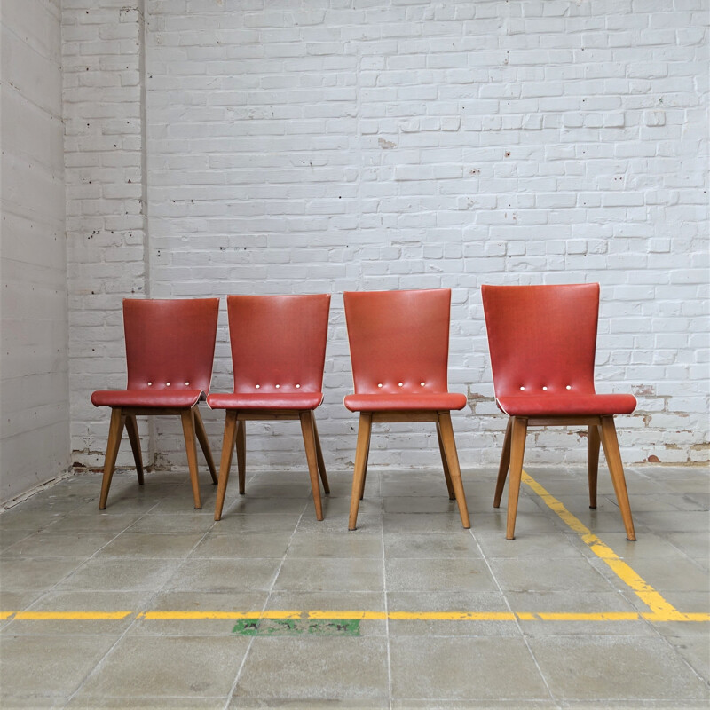 Set of 4 vintage chairs by Van Os for Culemberg, Netherlands 1950s