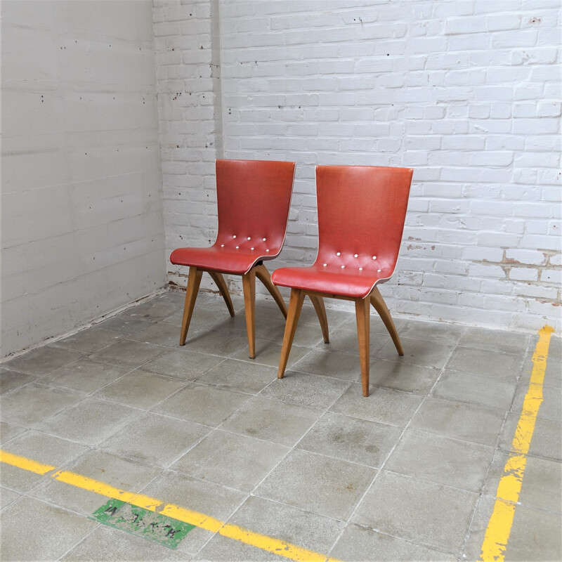 Set of 4 vintage chairs by Van Os for Culemberg, Netherlands 1950s
