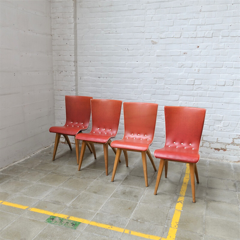 Set of 4 vintage chairs by Van Os for Culemberg, Netherlands 1950s