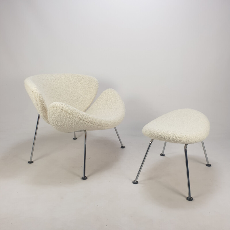 Sillón y otomana vintage de Pierre Paulin para Artifort, 1980