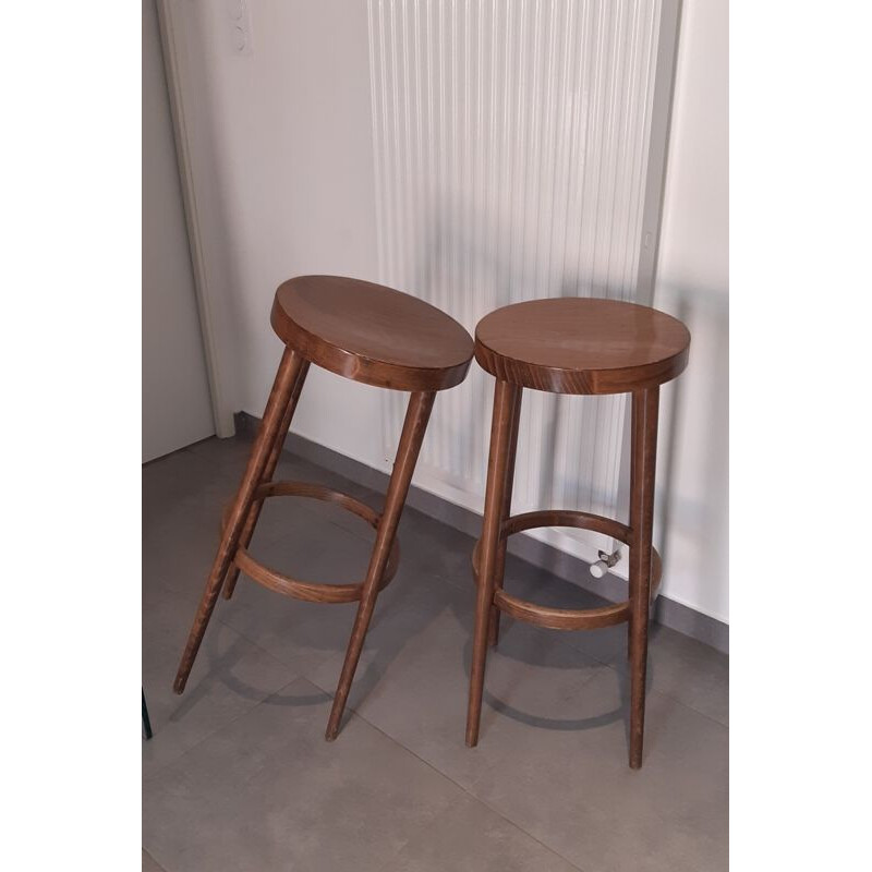 Pair of vintage Baumann stools, 1950