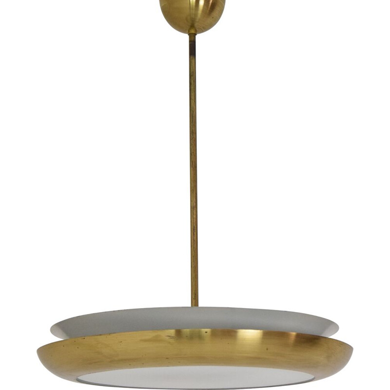 Bauhaus vintage Ufo pendant lamp by Josef Hurka for Napako, Czechoslovakia 1940s