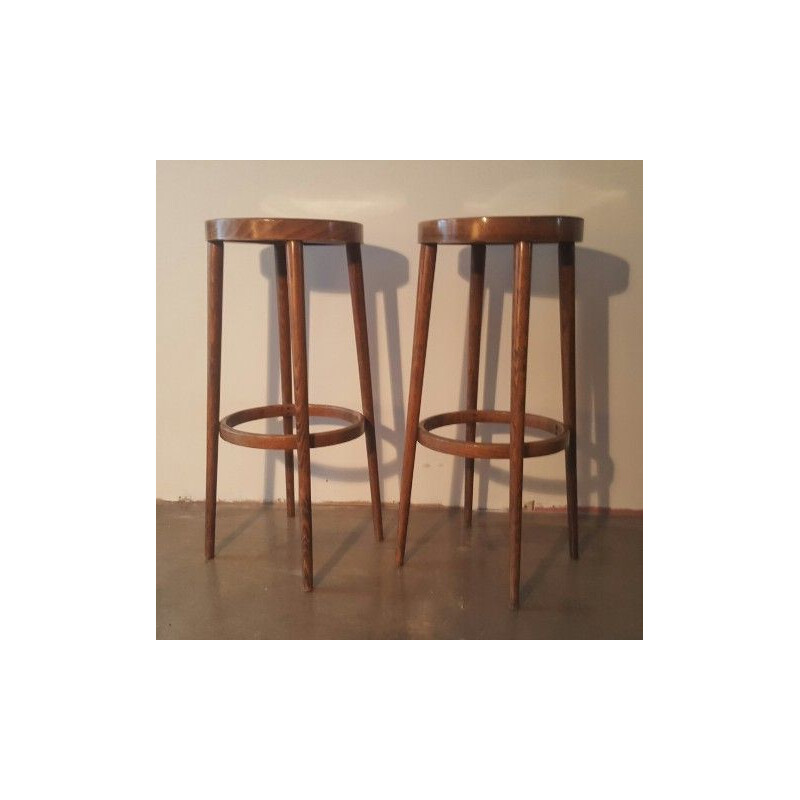 Pair of vintage Baumann stools, 1950