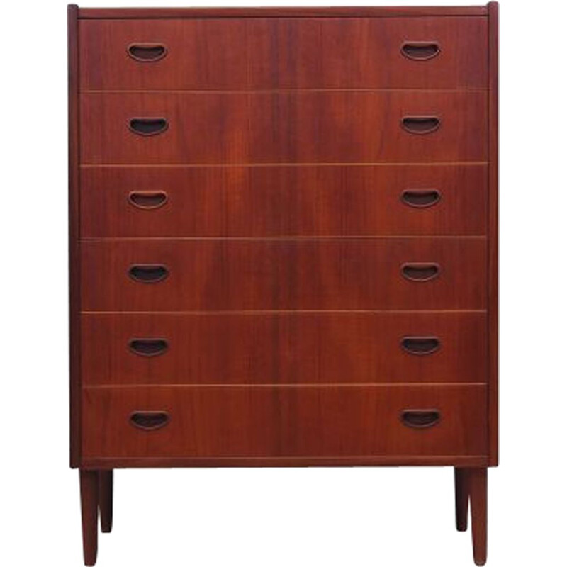 Dark teak vintage chest of drawers, Denmark 1960s