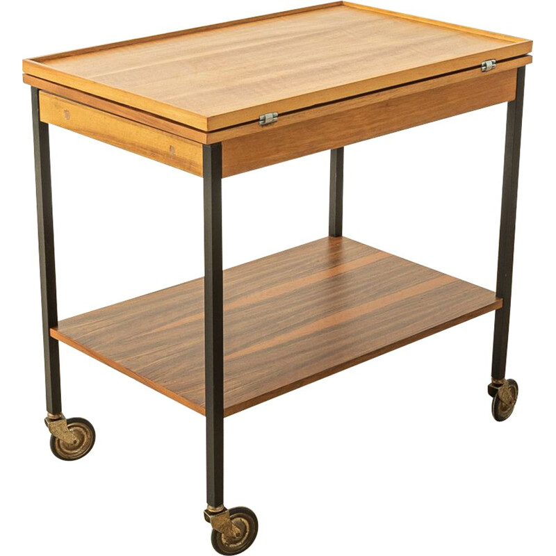 Vintage walnut serving trolley, 1960s