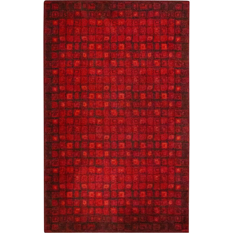 Vintage red Bayer Dralon rug