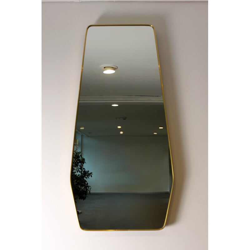 Vintage mirror in gilded brass, Italy 1960