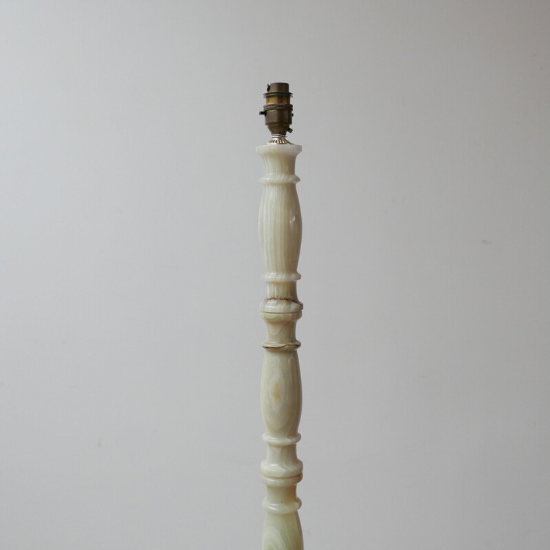 Lámpara de pie de ónix inglesa vintage, 1970