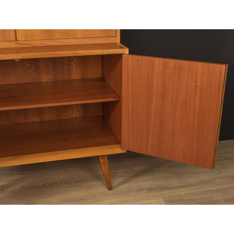 Vintage walnut cabinet with four doors, Germany 1950s