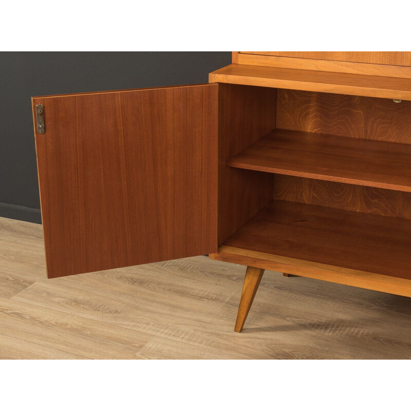 Vintage walnut cabinet with four doors, Germany 1950s