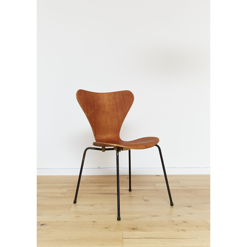 3107 vintage teakhouten stoel van Arne Jacobsen voor Fritz Hansen