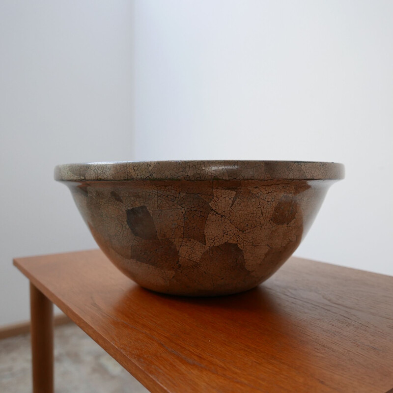 Vintage tessellated ceramic bowl, England 1980