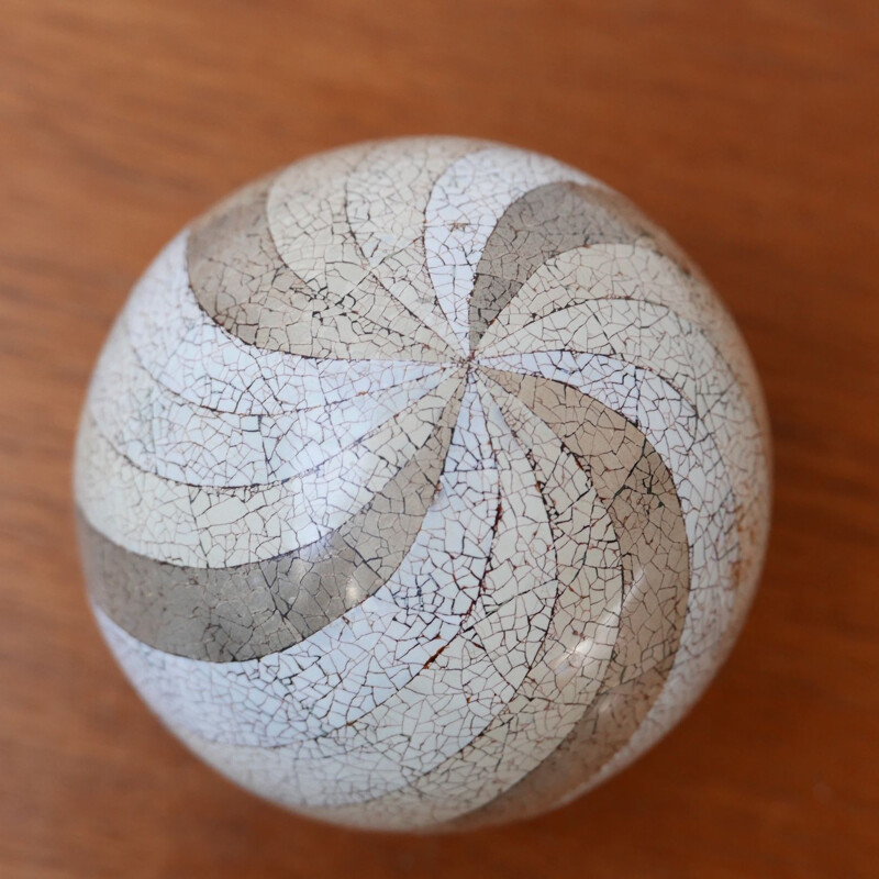 Bola de cerâmica vintage tesselada, Inglaterra 1980