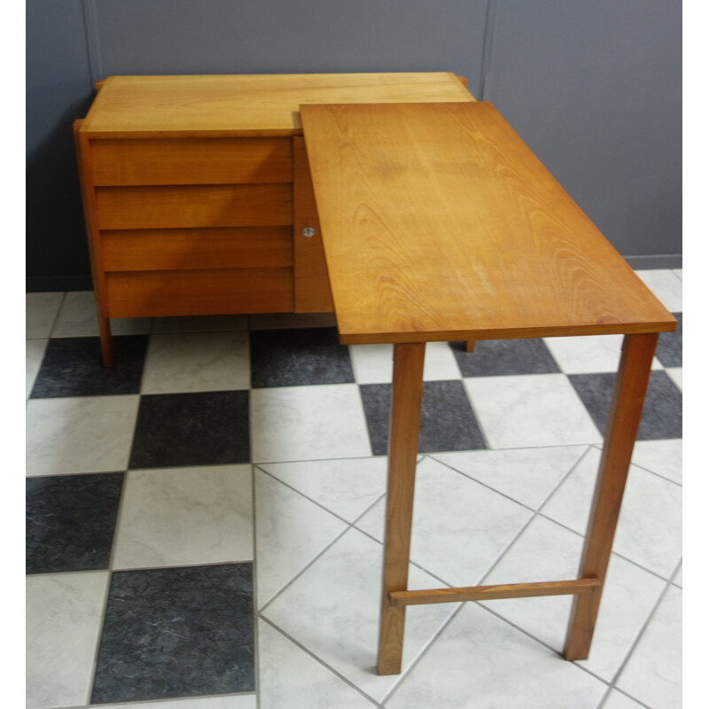 Vintage sideboard with rotating desk, 1960s