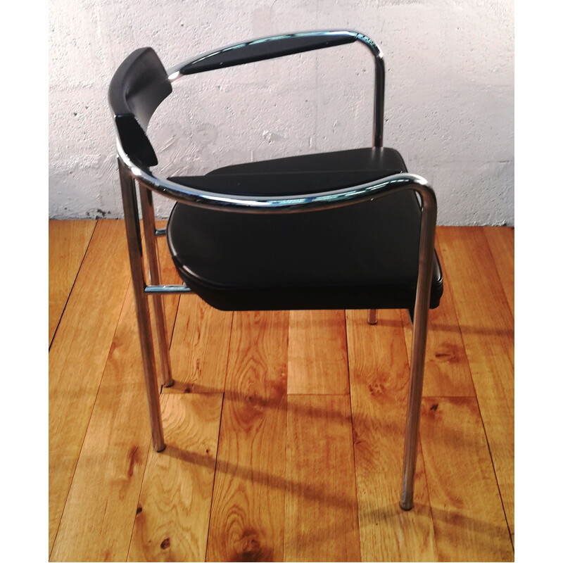 Silla Artelano vintage en piel tapizada