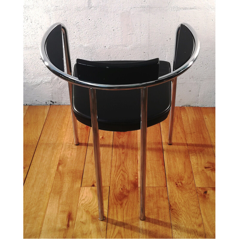 Silla Artelano vintage en piel tapizada