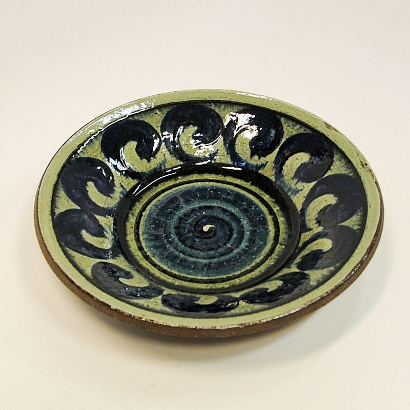 Vintage ceramic bowl with waves by Inger Persson for Rörstrand, Sweden 1960s
