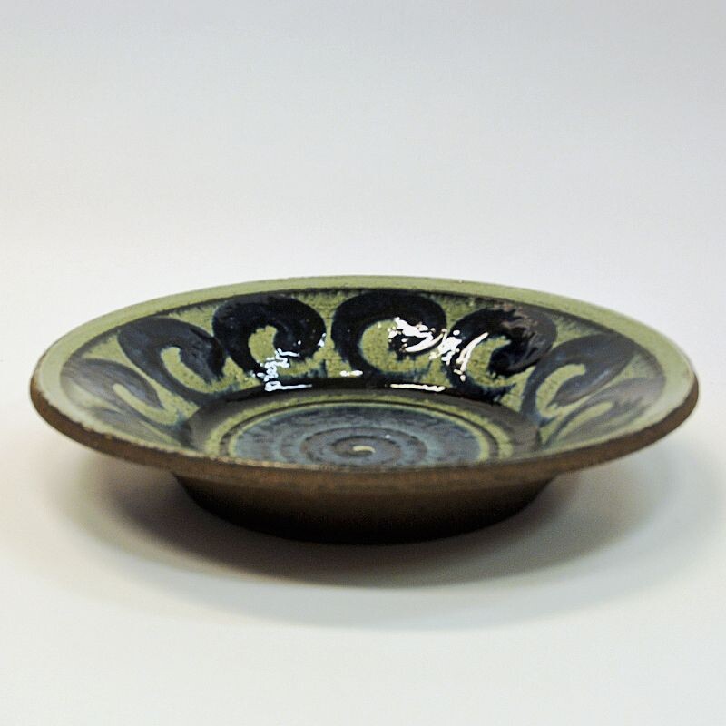 Vintage ceramic bowl with waves by Inger Persson for Rörstrand, Sweden 1960s