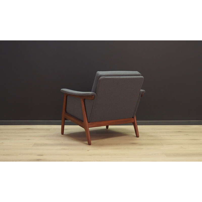 Vintage Danish armchair in grey fabric, 1960-1970s
