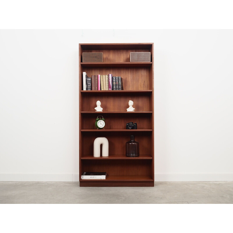 Dark teak vintage bookcase, Denmark 1970s