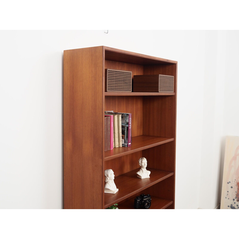 Dark teak vintage bookcase, Denmark 1970s