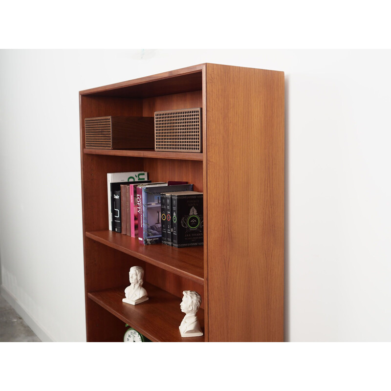 Dark teak vintage bookcase, Denmark 1970s