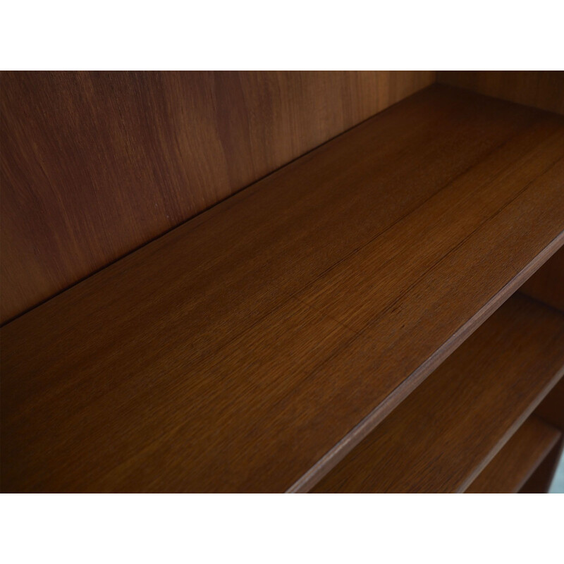 Dark teak vintage bookcase, Denmark 1970s