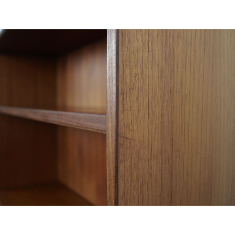 Dark teak vintage bookcase, Denmark 1970s