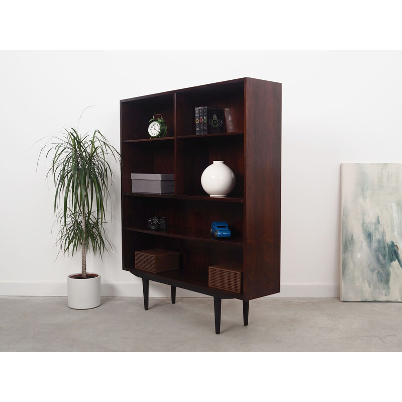 Rosewood vintage Danish bookcase by Omann Jun, 1960s