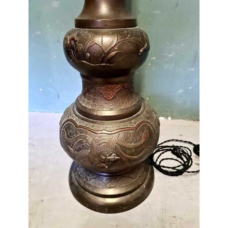Japanische Vintage-Stehlampe aus Bronze