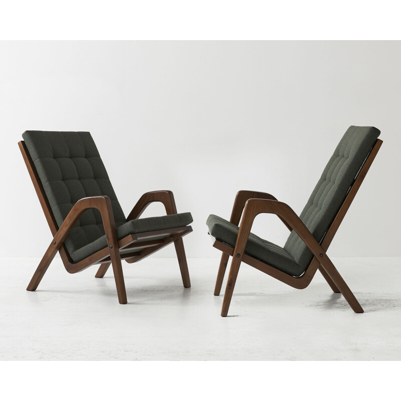 Pair of vintage armchairs by Jan Vanek for Uluv, 1960s