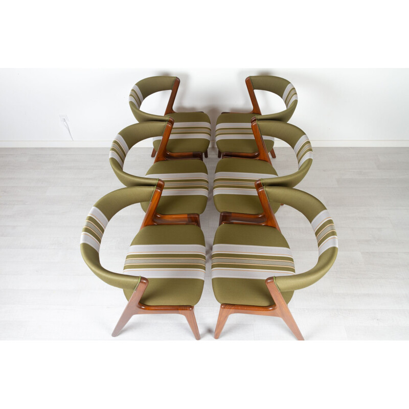 Conjunto de 6 cadeiras de teca dinamarquesas vintage por Korup Stolefabrik, 1960