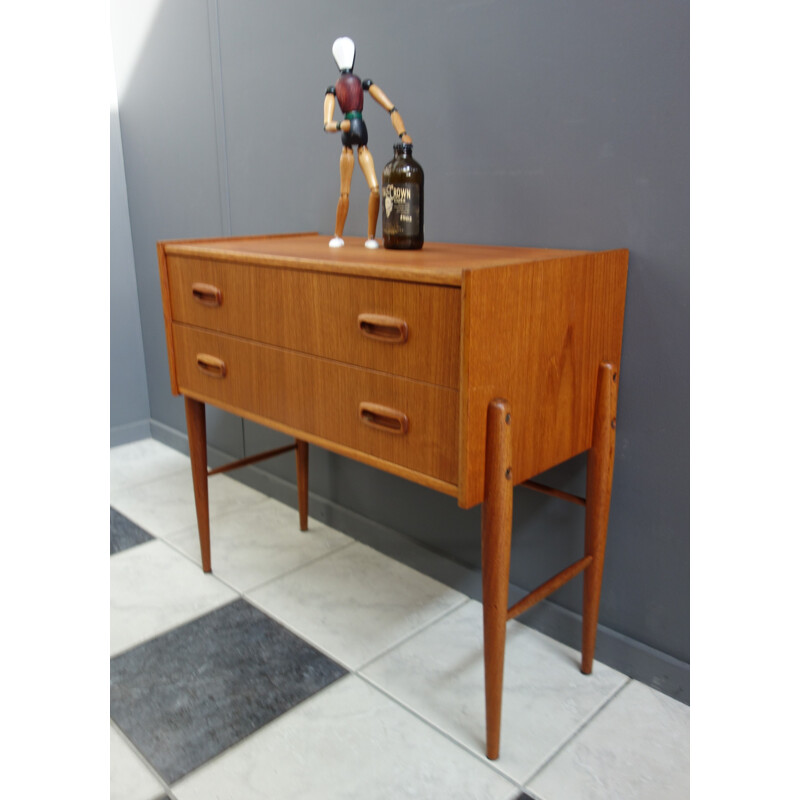 Teak vintage chest of drawers with 2 drawers, Denmark 1960s